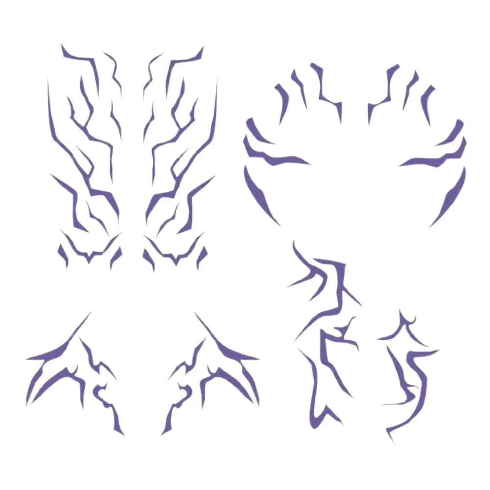 สติกเกอร์รอยสักชั่วคราวลายการ์ตูนสำหรับคอสเพลย์สาวปีศาจ สีม่วง อุปกรณ์เสริมชุดนักล่า สำหรับฮาโลวีน