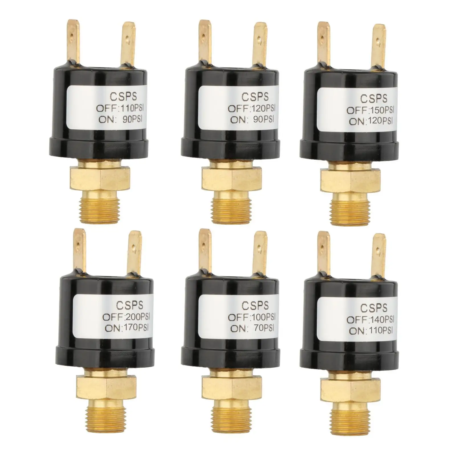 Heavy Duty Air Compressor Pressure Control Switch Valve 12 V 1/8 inch End Copper Air Horn Pressure Switch Parts