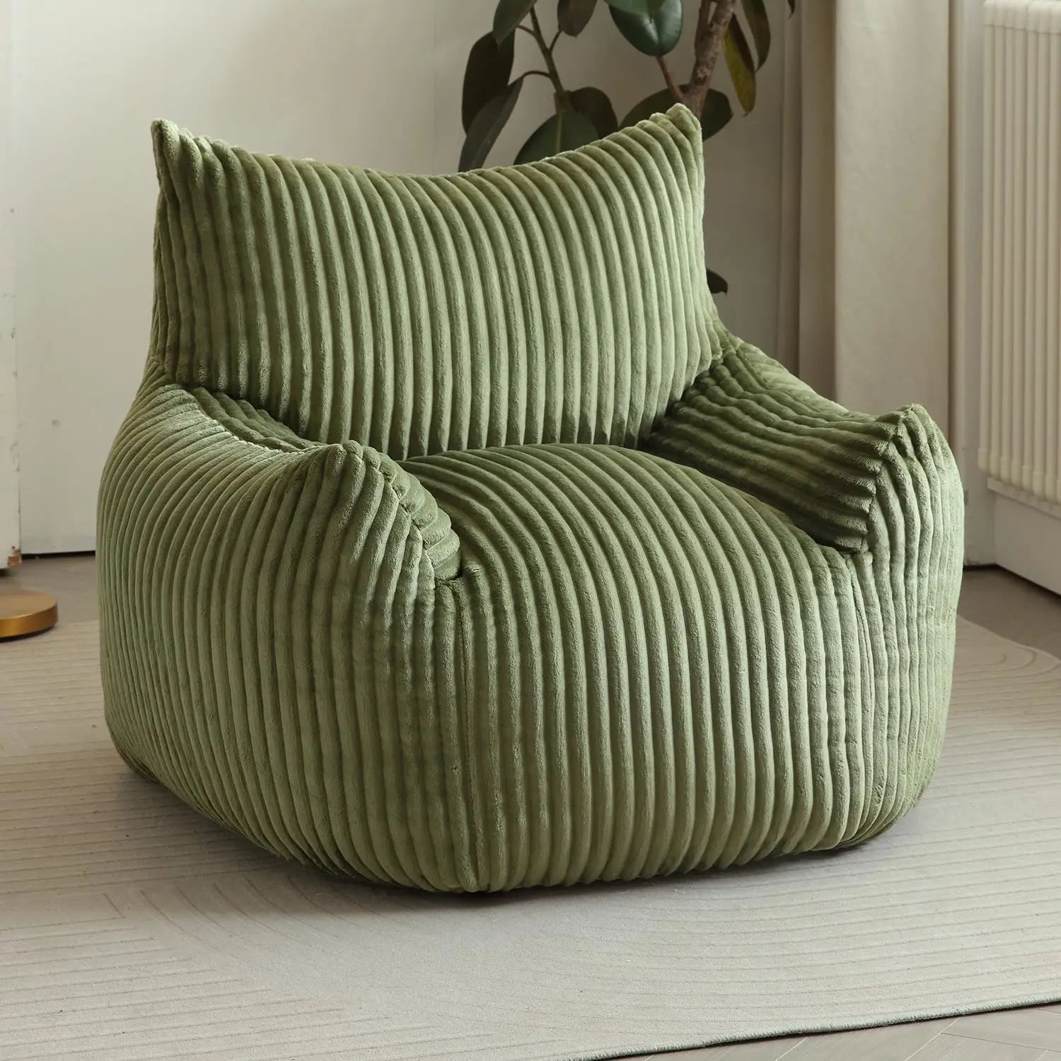 

Кресло-мешок для взрослых, увеличенный диван-мешок с подлокотниками и поддержкой для спины, наполнитель в комплекте, ультрамягкий, на заказ