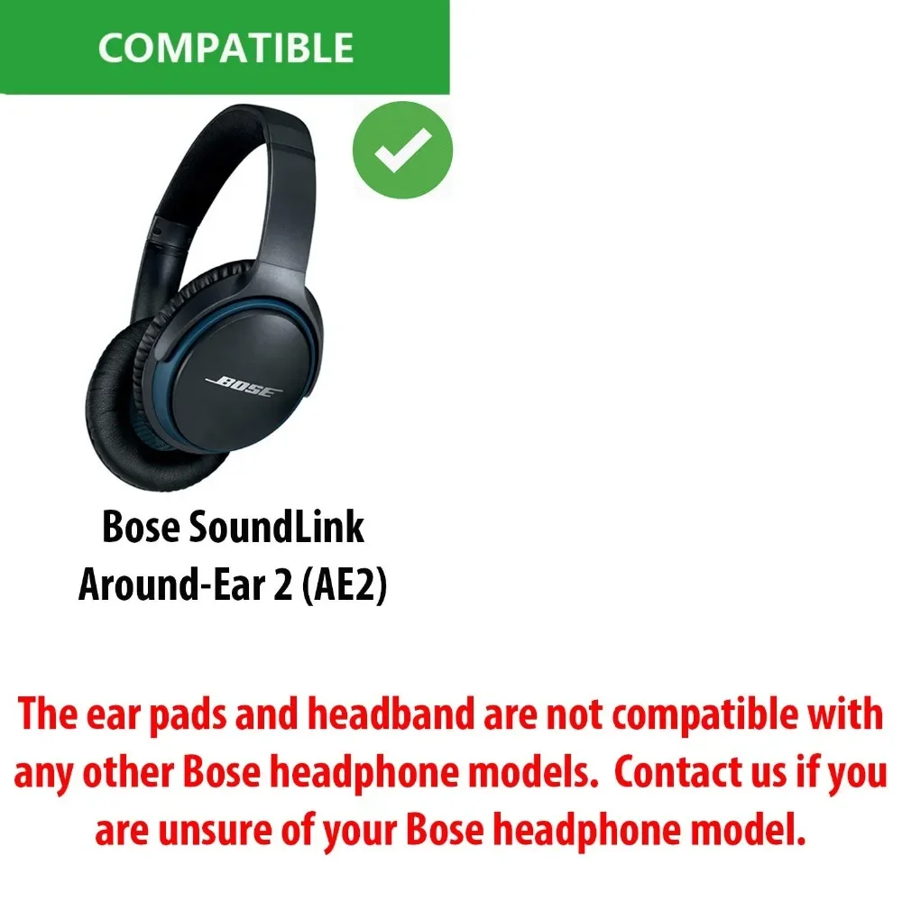 Replacement EarPads and Headband Cushion pad for Bose QC2 QC15 SoundLink Around-Ear 2 Headphones