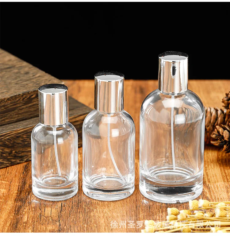 

30/50/100ml Clear Glass Perfume Spray Bottle, Empty Refillable Atomizer with 15mm Neck, Cosmetic Sample Container