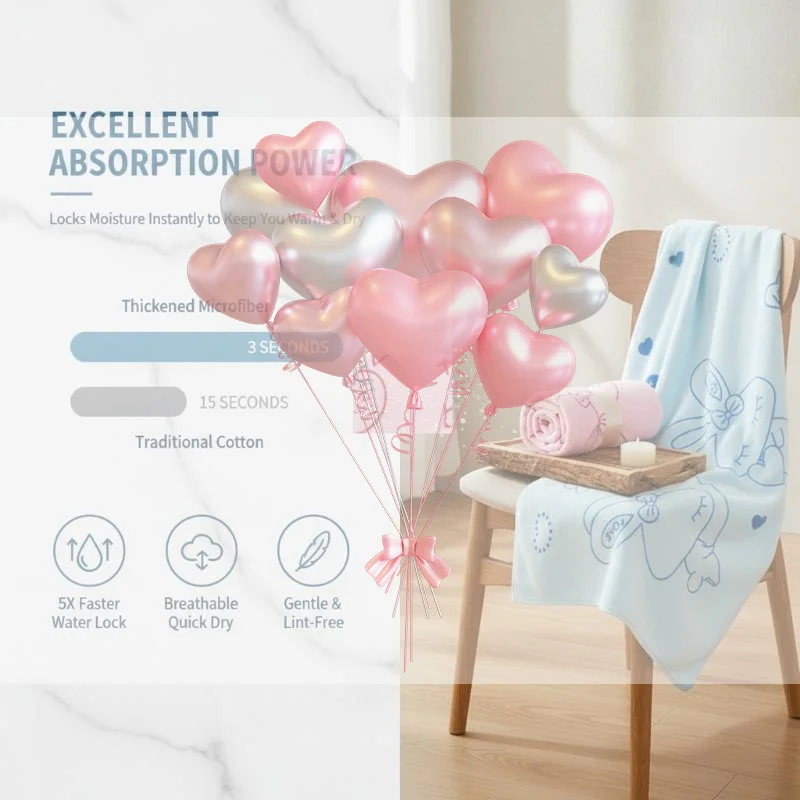 1Pcs Adult Women Absorbent Chest Bath Skirt Love Rabbit Thickened Wearable Bath Towel For Sauna And Steam Wipe
