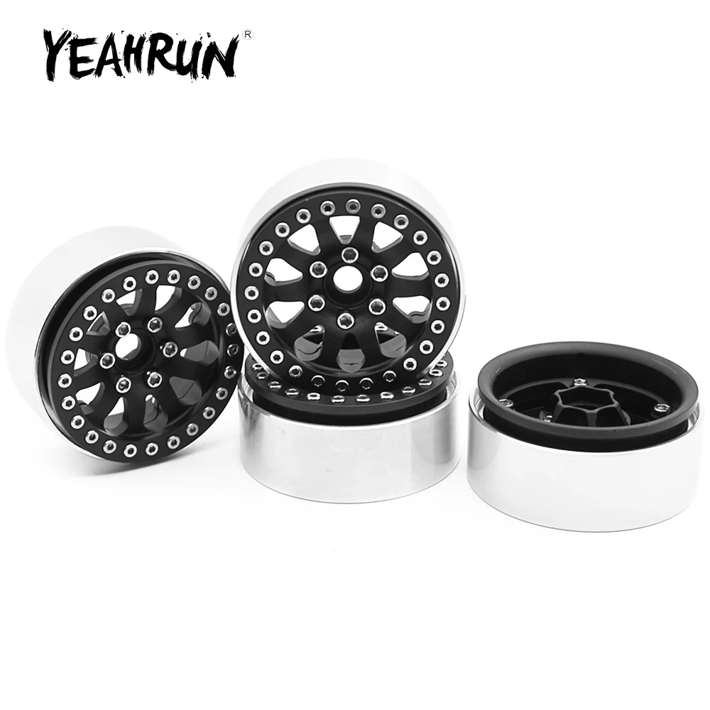 

YEAHRUN 4Pcs 1.9 inch Aluminum Alloy Beadlock Wheel Rims Hub 25mm for Axial SCX10 D90 TRX-4 1/10 RC Crawler Car Model Parts