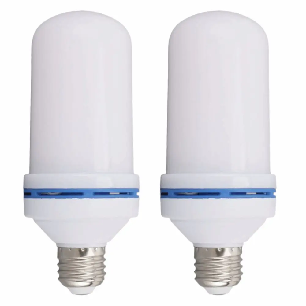 2 Pack 3W LED Flame Light Bulbs 4 Modes Gravity Sensor Flickering Light Bulbs AC 85‑265V Upside Down Effect