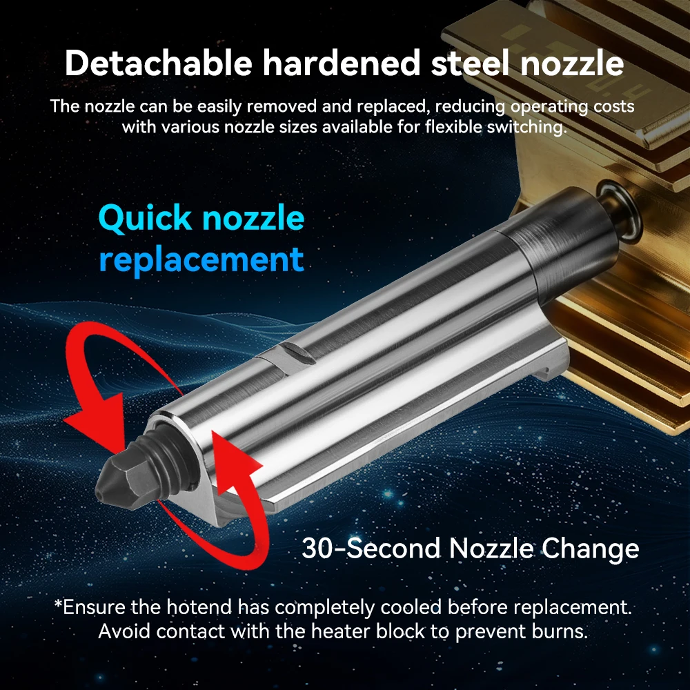 Verbessertes Hotend-Kit für Bambu Lab P2S X2D H2S H2D H2C, abnehmbare Düse aus gehärtetem Stahl, Messingkühler, Hot-End 3D-Druckerteile – Detail 3