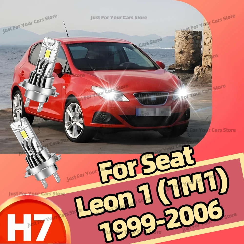 

2x 6000K LED H7 Headlight Bulbs 30000LM For Seat Leon 1 Mk1 (1M1) 1999-2006 2000 2001 2002 2003 2004 2005 Front Headlamp Replace