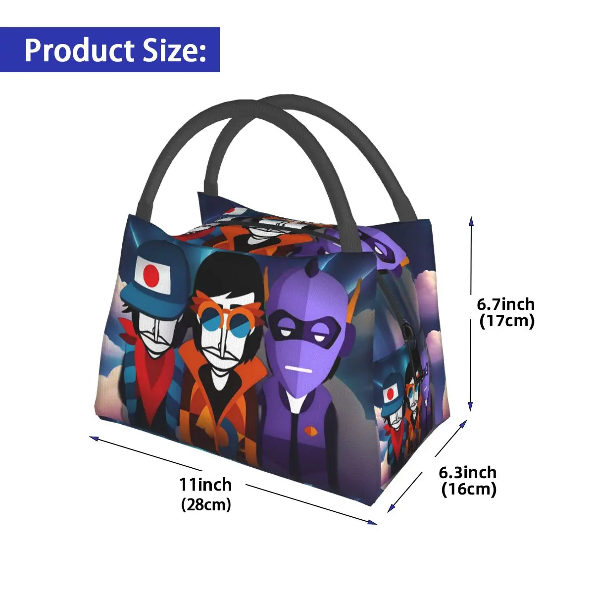Incredibox Music Video Game Insulated Lunch Bag for Women Bento Storage Food Boxes Container Cooler Thermal Lunch Box Tote