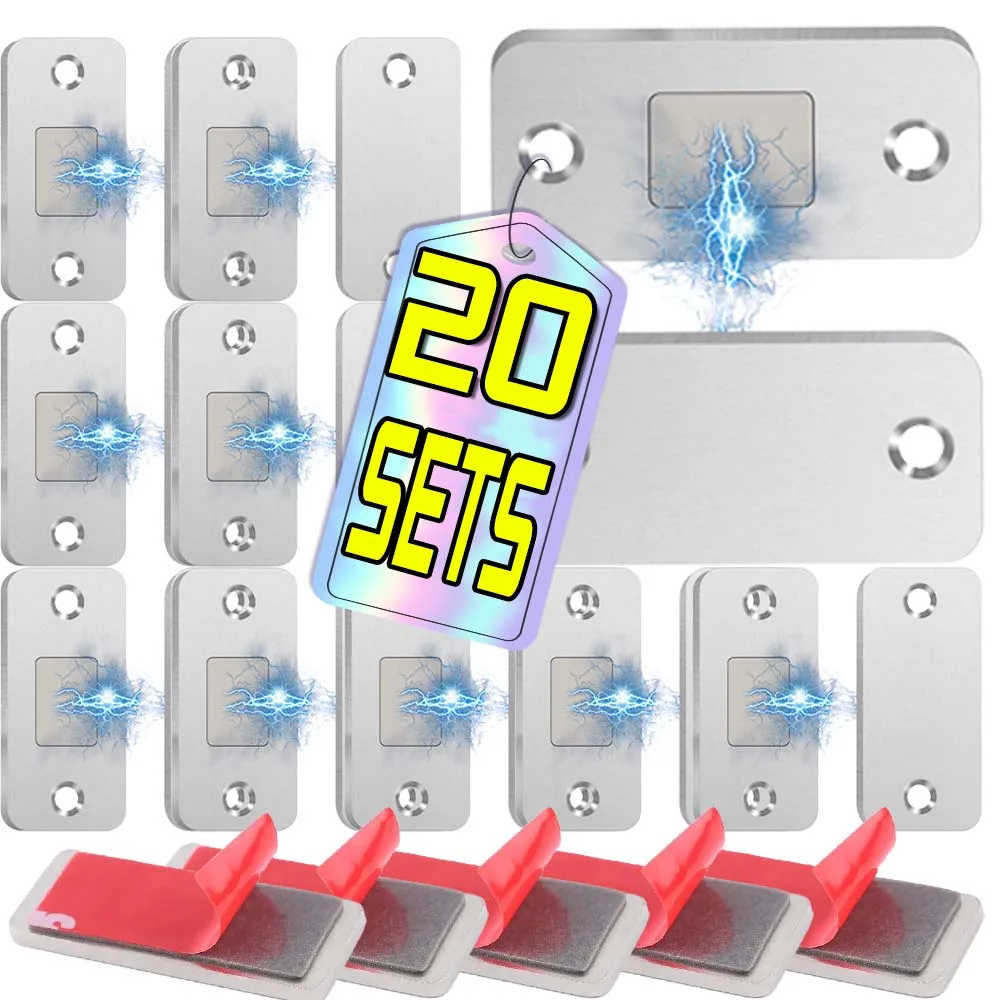 Ultra-Thin Magnetic Door Catch Ultra-Thin Cabinet Catches Door Closed Magnets Sheet Adhesive Closet Drawer Window Magnet Latches