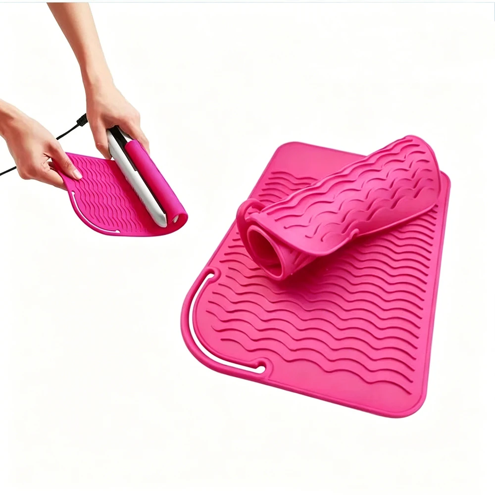 1 Piece Silicone Heat Resistant Pouch, Anti-Scald Insulation Cover Mat for Hair Straightener, Curling Iron & Hair Curler