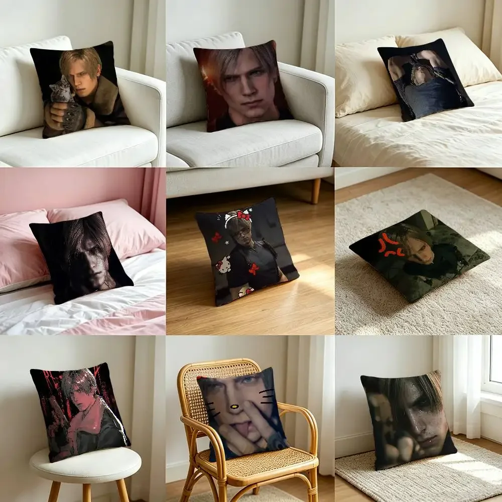 Leon Kennedy Customizable Square Pillowcases, Stylish And Soft, Perfect For Beds, Cars, And Sofas.