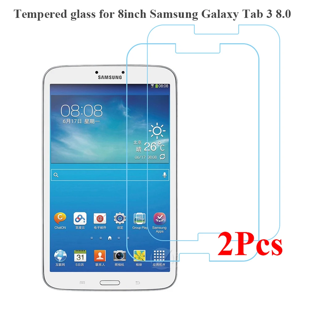 2Pcs/Pack Screen Protector for Samsung Galaxy Tab 3 8.0 Model SM-T310 T315 T311 HD Tempered Glass for 8.0 Inch Samsung SM-T310