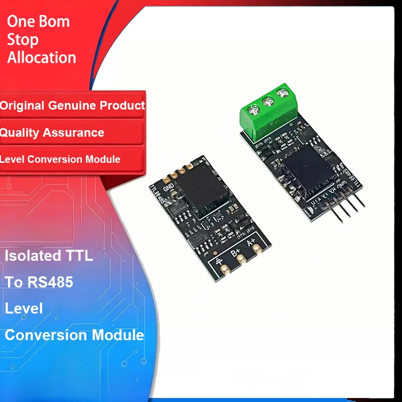 Isolated TTL To RS485 Level‑Conversion Module DC 3.3V/5V Auto‑Direction-Switching Serial Port High‑Speed Up To 2 Mbps
