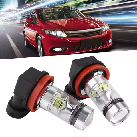 Car Fog Light Fog Driving Light 2x H8 H9 H11 6000K Super White 100W LED Headlight Bulbs Kit Fog Car Driving Light LED Headlight