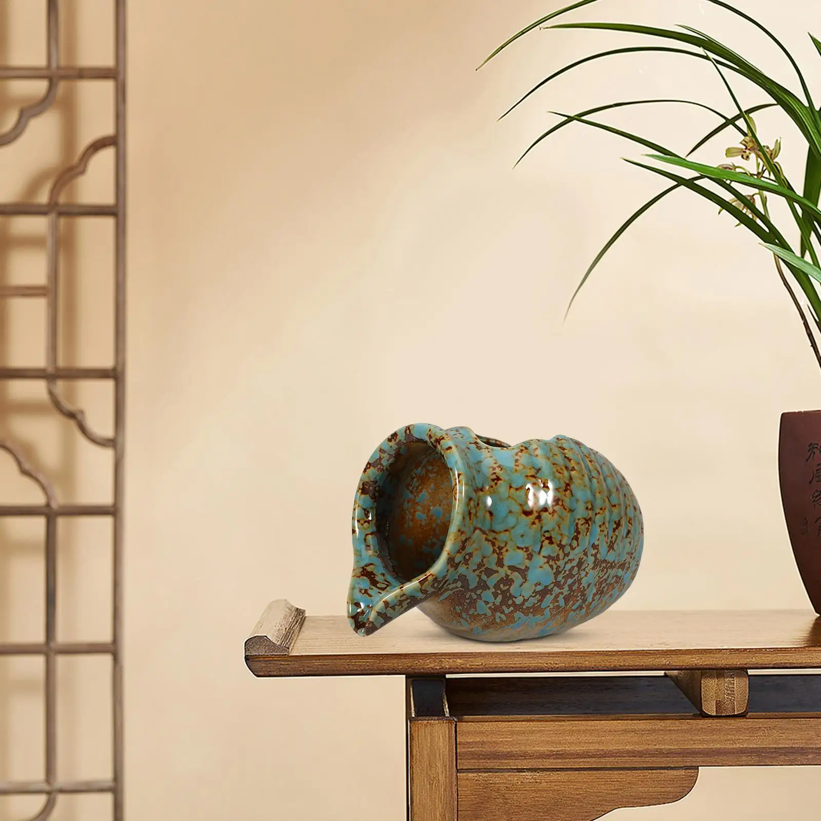Vaso di argilla Serbatoio ecologico Vaso trasparente Fontana in ceramica Decor Vaso decorativo a cascata per animali domestici da interno