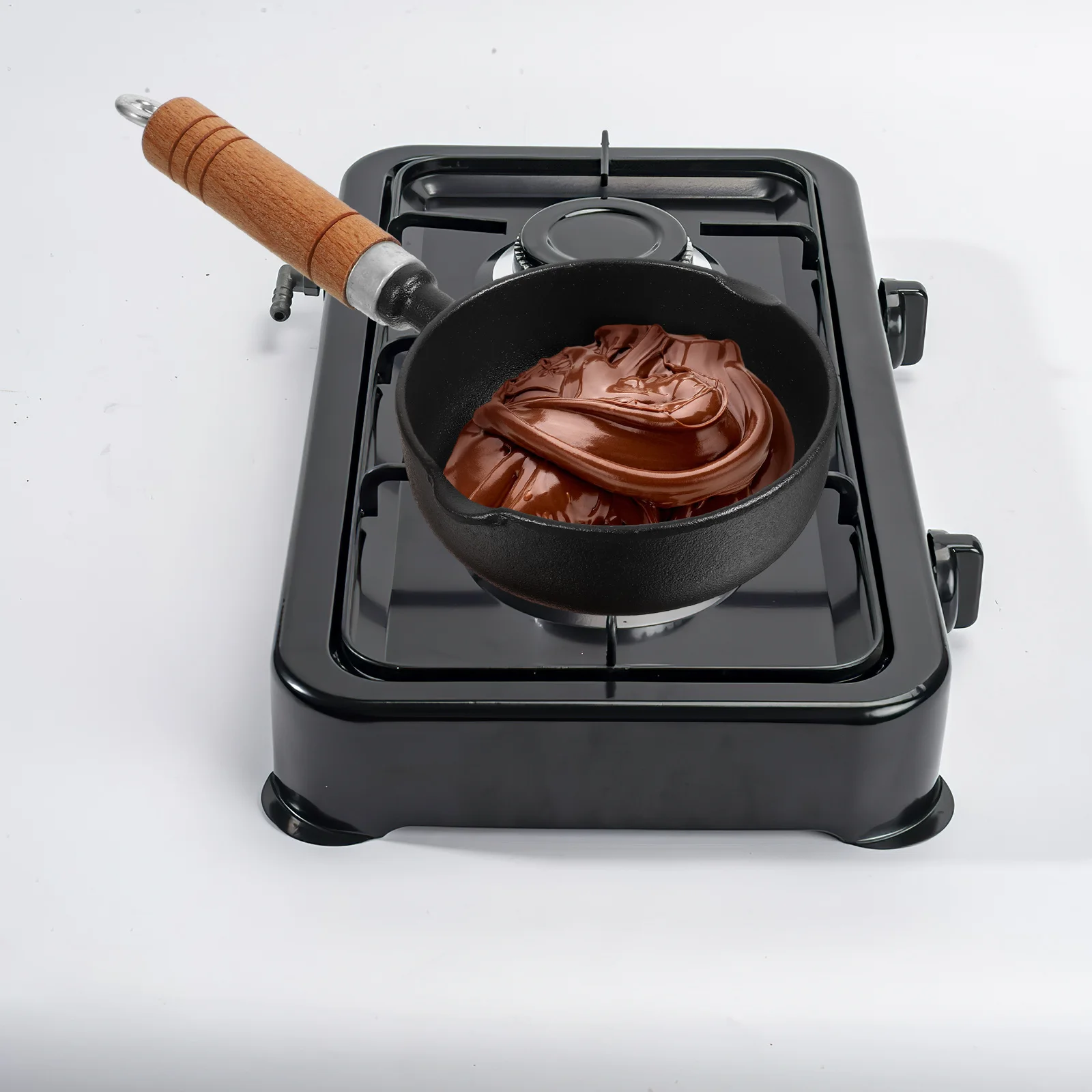 

Non-Stick Mini Pot 400Ml Iron Small Sauce Pan For Melting Butter Chocolate Oil Compact Cooking Pot With Spout Handle Cast Iron