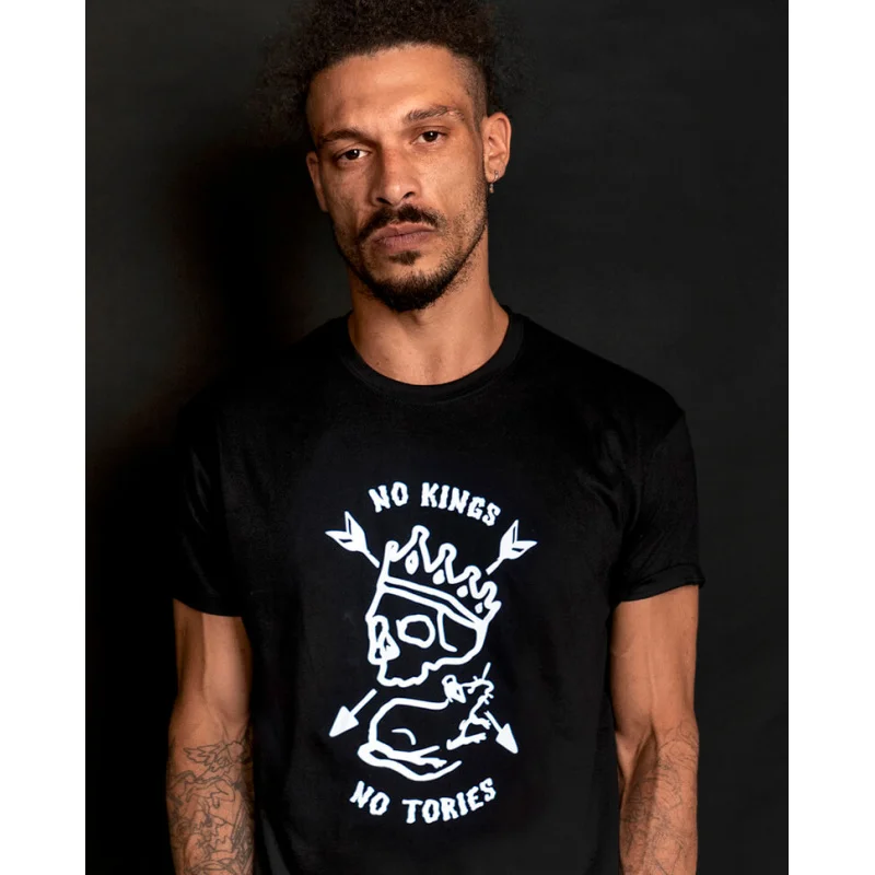

No kings No Tories T shirt 100% cotton print Gift Tee for man All size Tops S-6XL Anti monarchy Graphic Clothes Cool present