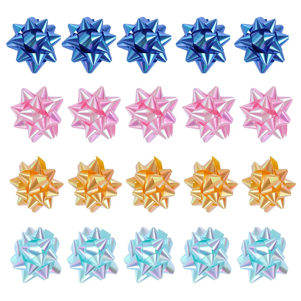 50 قطعة من قوس سحب لف عيد الميلاد ليس من السهل كسر عملية بسيطة للبالغين والأطفال لتزيين تغليف هدايا العطلات