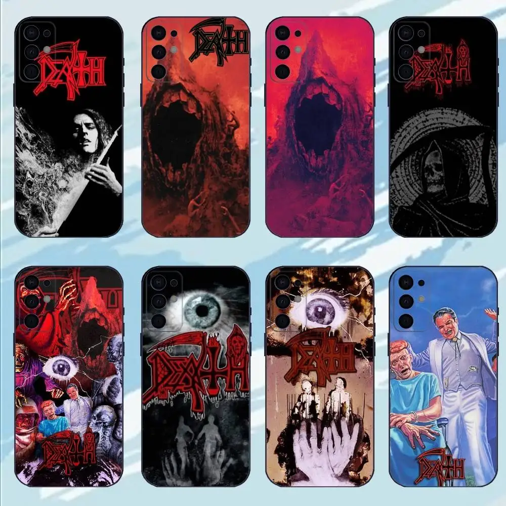 

Metal B-Band D-Death Phone Case For Samsung S25,S24,S23,S22,S21,S20,Plus,lite Soft Black Shell