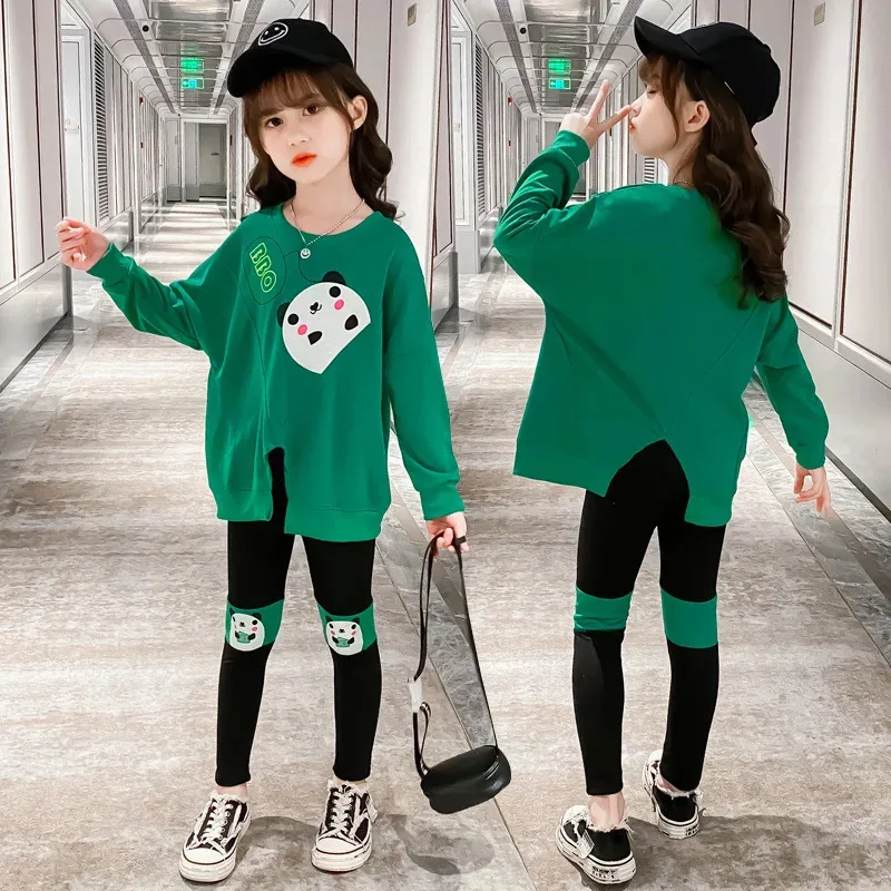 الربيع الفتيات مجموعة ملابس طفلة طويلة الأكمام الثعلب ملابس الطفل بلوزات و طماق الفتيات الخريف وتتسابق 3 4 5 6 7 8 9 10 12 سنة