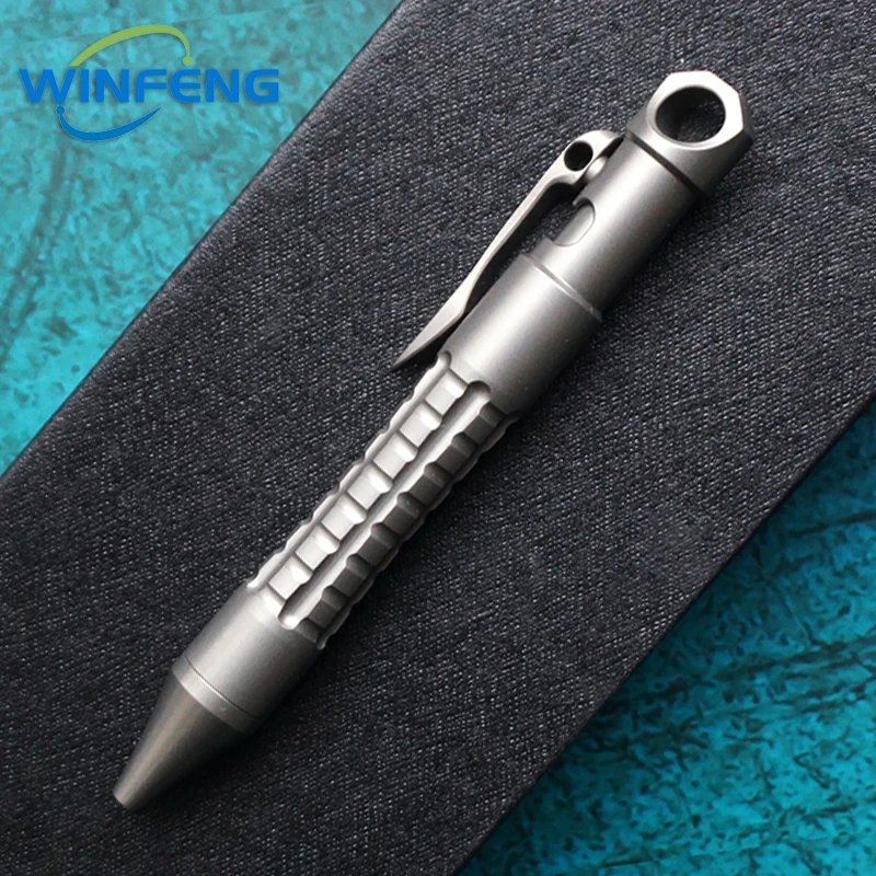 Portable Titanium Bolt Action Tactical Pen Signature Ballpoint Pen Self Defense EDC Pocket Stylus Pen for Touch Screens