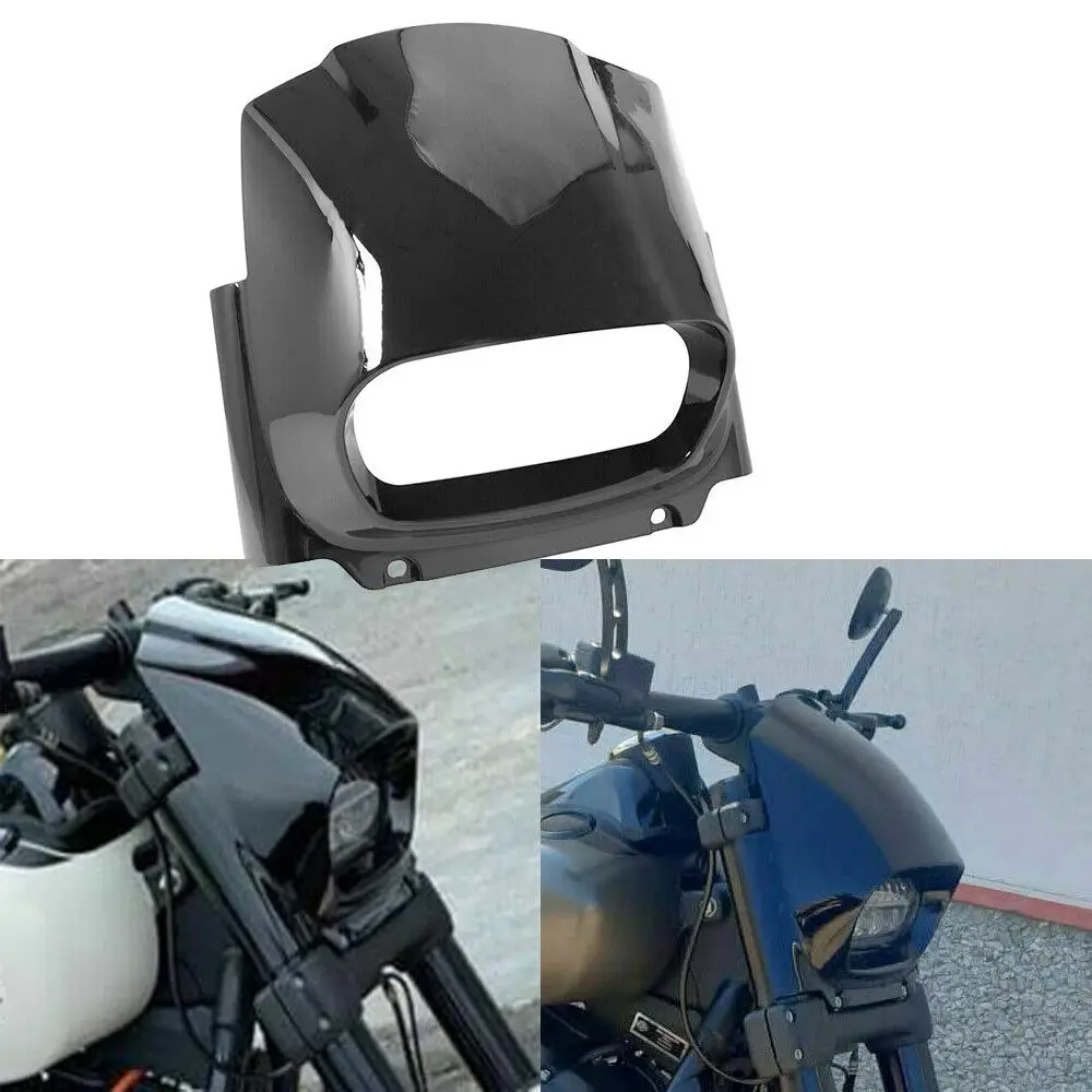 Motorcycle Gloss Black ABS Headlamp Front Cowl Headlight Fairing Cover For Harley M8 Softail Fat Bob FXFB FXFBS 2018-2022 2021