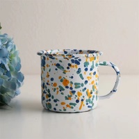 thick top quality 380ml splash-ink enamel mug cup