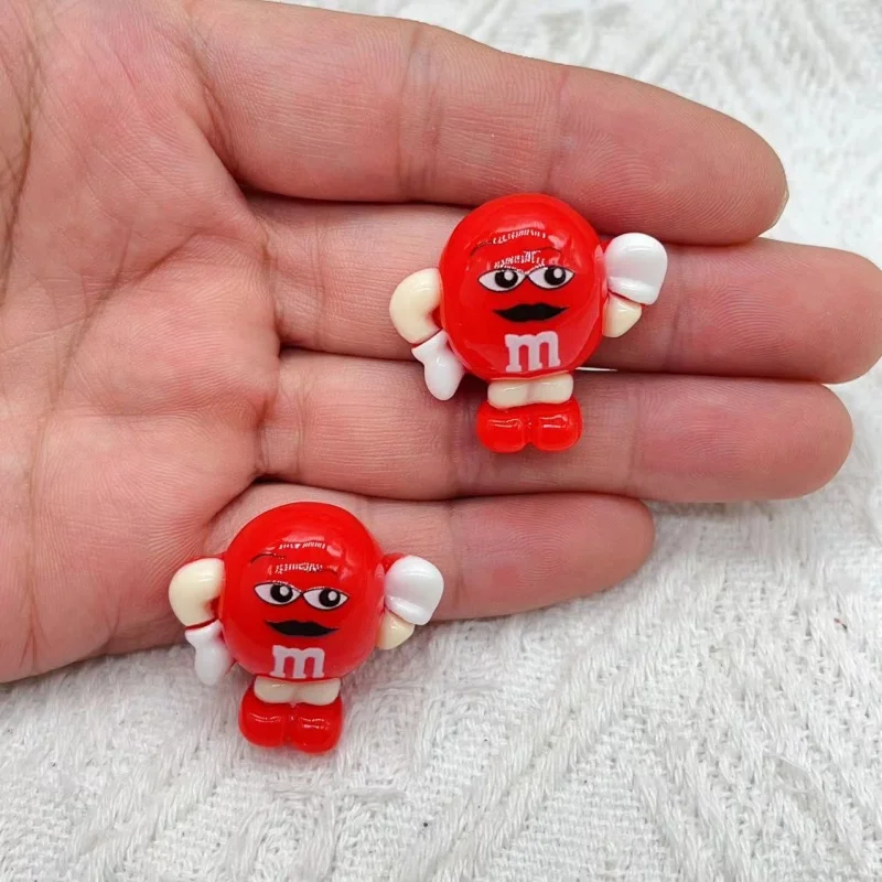 10pcs M Candy Bean Resin Charms for Jewelry Making Diy Earring Pendant Necklace Keychain Accessories Supplies Bulk Wholesale