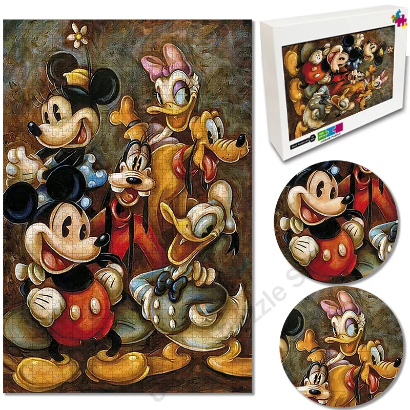 

35/300/500/1000 Pieces Mini Puzzle Jigsaw Mickey Mouse Decompress Educational Toy for Adult Children Creative Puzzle Game Gifts