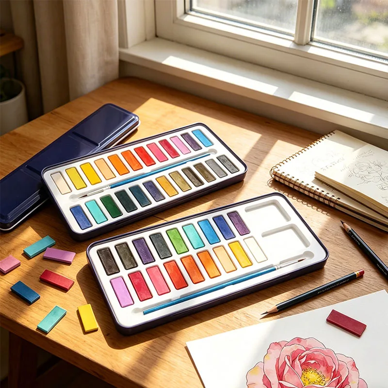 conjunto-de-tintas-solidas-para-aquarela-12-18-24-36-cores-kit-portatil-de-pigmentos-para-pintura-artistica-com-pincel-para-estudantes-escolas-e-materiais-de-artista