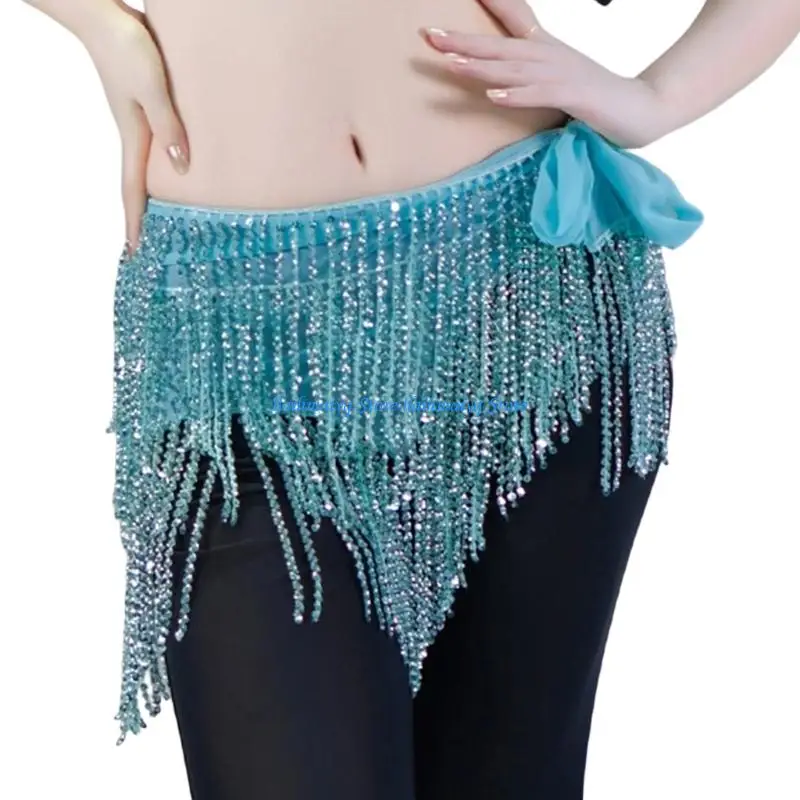

573B Practical Belly Dance Hip Scarf Polyester Fabric Dance Costume Accessory