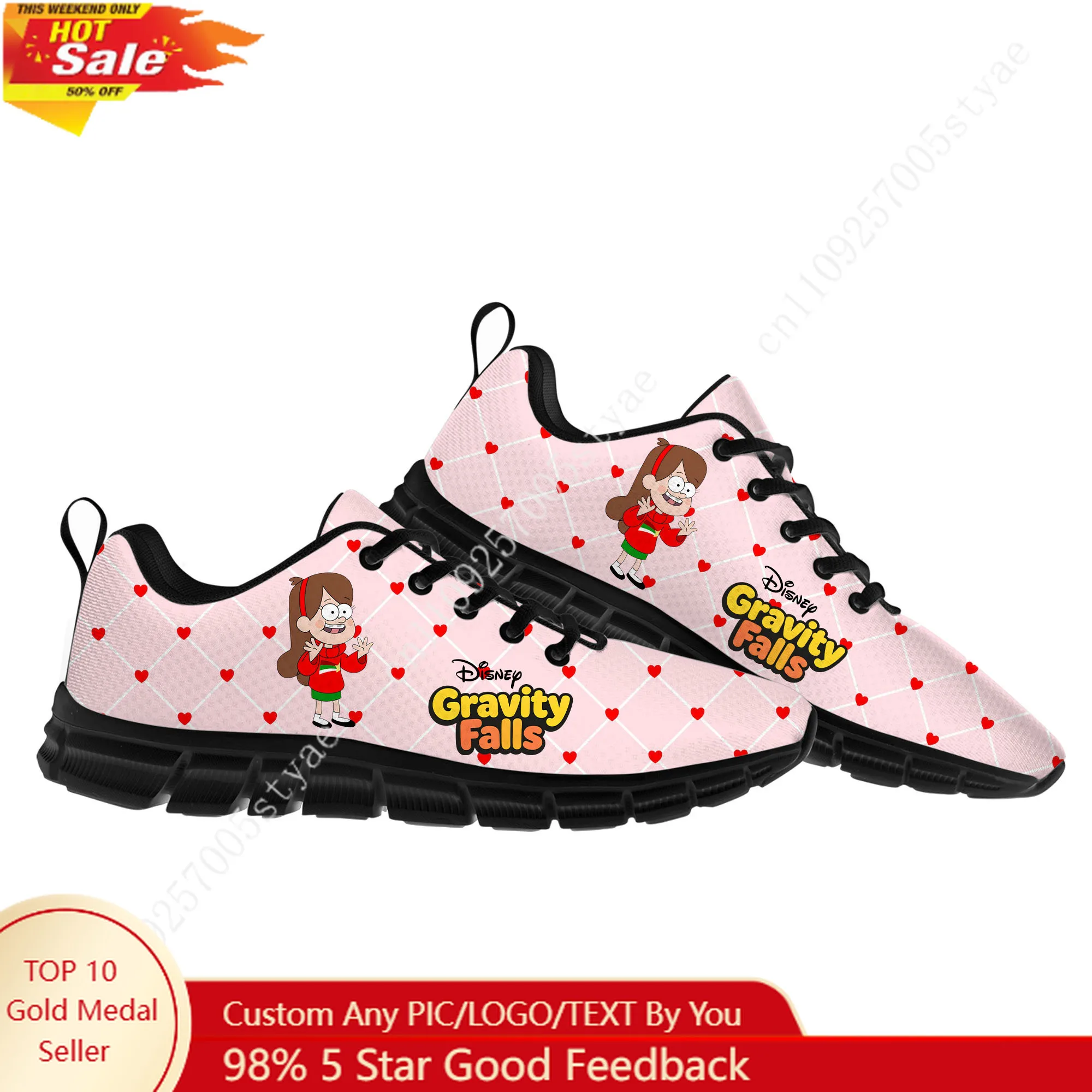 

Mabel Pines Sports Shoes Disney Cartoon Decorate Sneakers Design Your Logos Text Party Holiday Gifts Custom Shoe