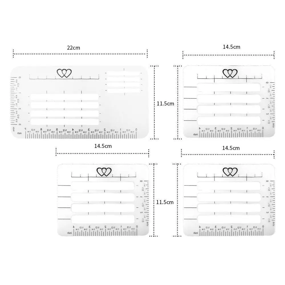 4/6Pcs DIY Templates Ruler Multi-use Precision Writing Clear Calligraphy Stencil Lines Creativity Guide Envelope Template