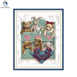 Joy Sunday Cross Stitch Kits Plush Doll Aida Fabri 14ct 11ct Still Life Style Cotton Thread Embroidery Diy Craft Set Home Decor