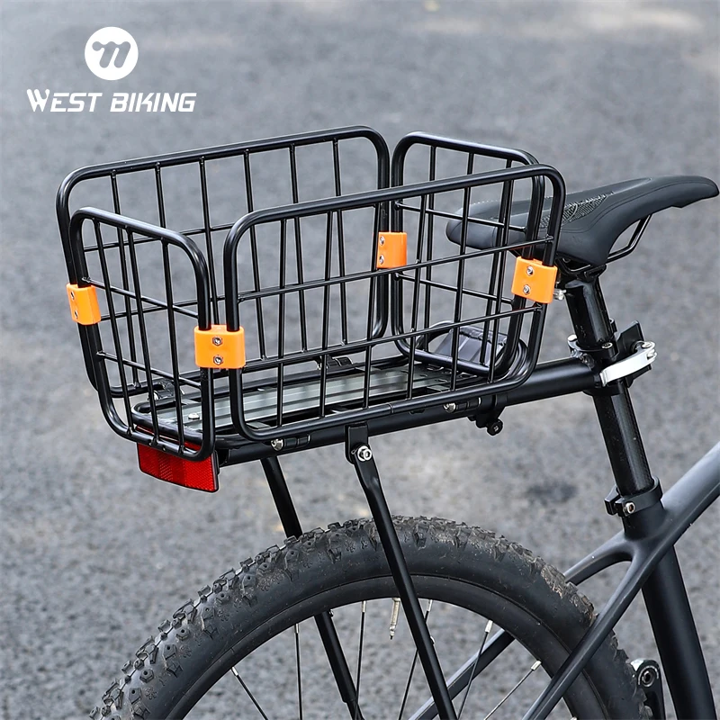 Bike Rear Rack ​with Basket Aluminum Alloy Bicycle Cargo Rack Half Quickly Release Waterproof Bike Cargo Rack for Road MTB Bike