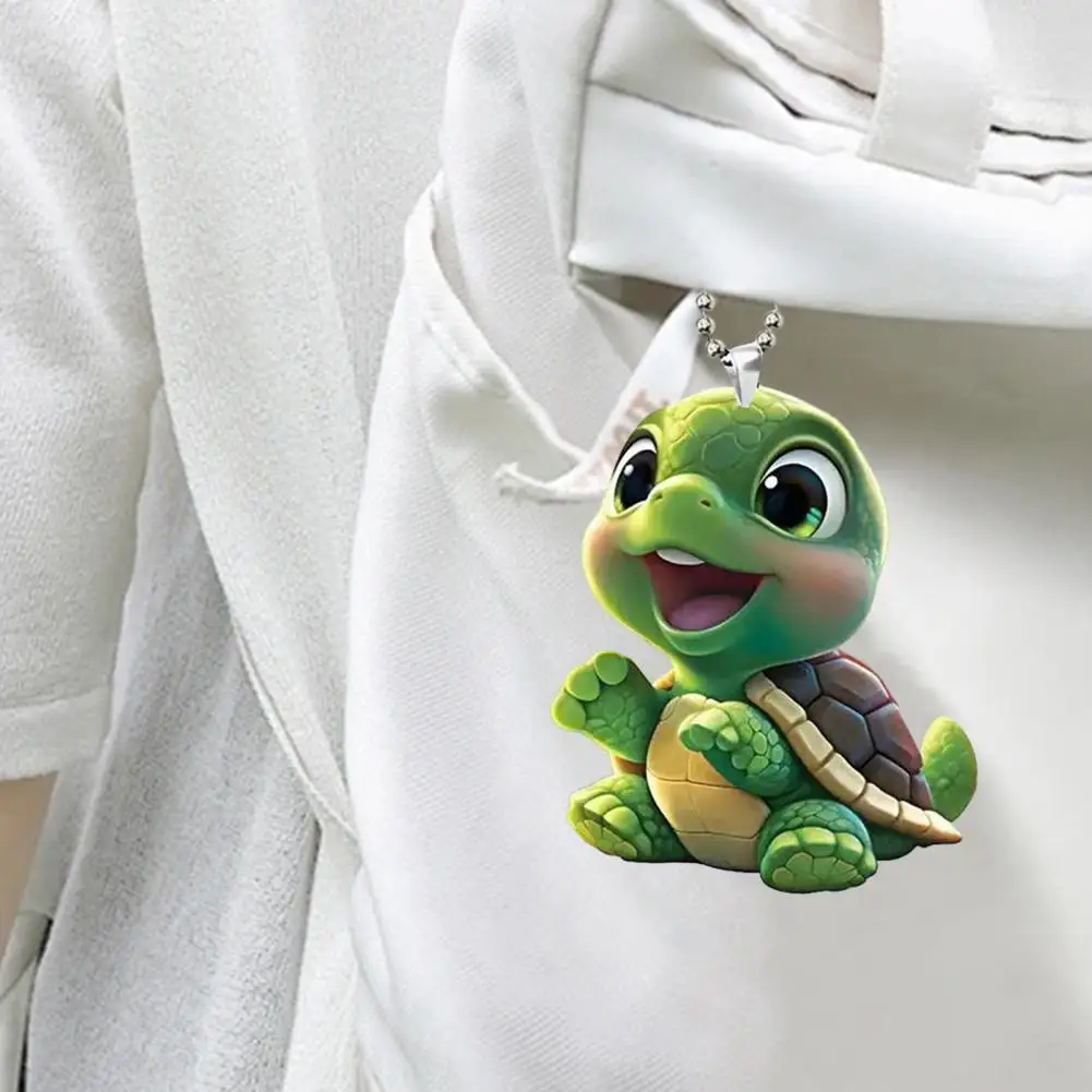 Car Pendant Acrylic Turtles With Chain Strap Hang On Trees Doors Windows Walls Shoulder Bag Schoolbag Decoration Charm 자동차 펜던트