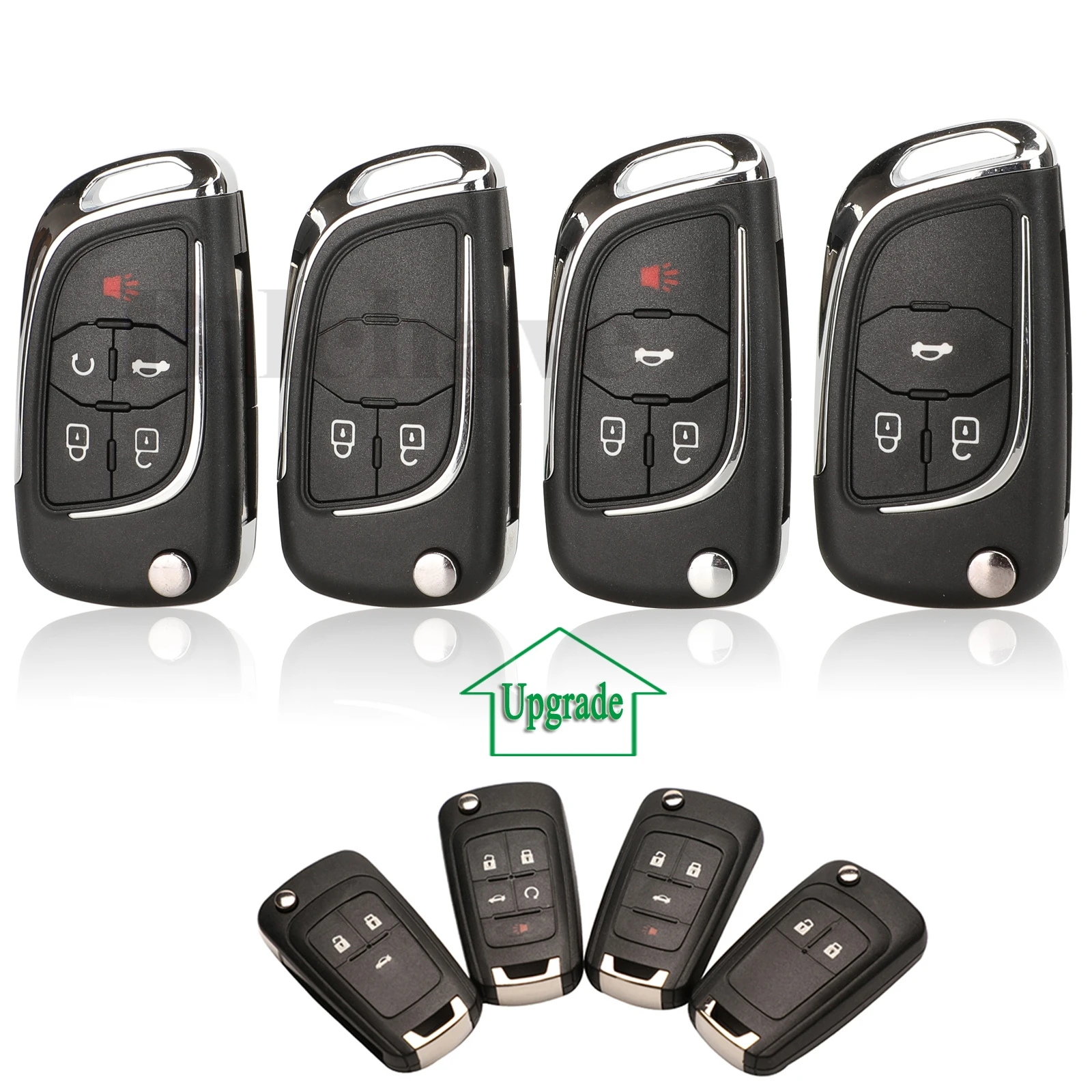 

Bilchave 10pcs Modified For Chevrolet Lova Aveo Cruze Camaro Malibu FOB 2/3/4/5BTN Flip Folding Remote Car Key Shell VA2 Blade