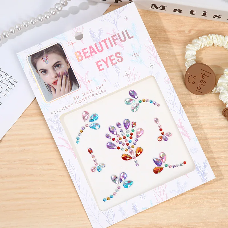 Face Rhinestone Stickers Self Adhesive Forehead Eye Gems for Festival Party Stage Makeup DIY Decor view 5