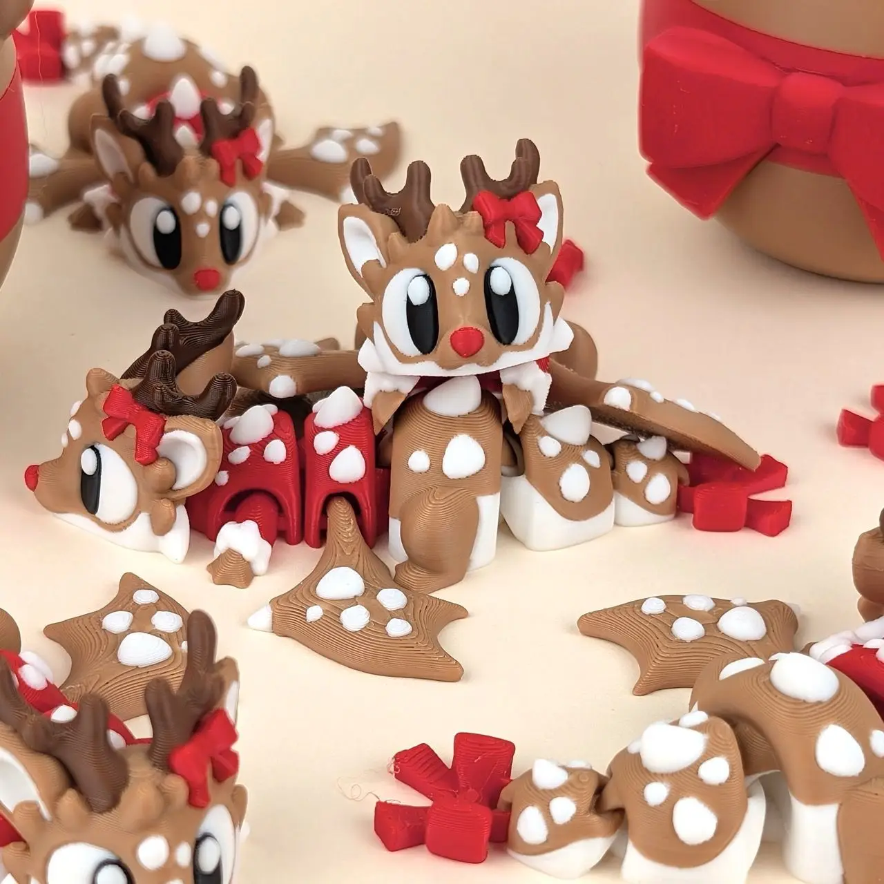 ثلاثية الأبعاد الطباعة لطيف وسخيف عيد الميلاد التنين + بيضة التنين نموذج البلاستيك زخرفة سطح المكتب الديكور النحت حلية هدية عيد #4