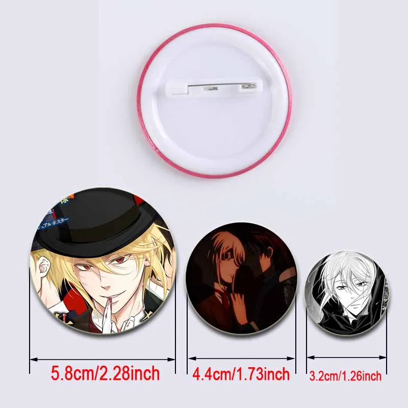 32mm Anime Moriarty The Patriot Round Pins Cartoon Brooches Badge for Backpack Clothes Bag Decoration Jewelry Accessories Gifts