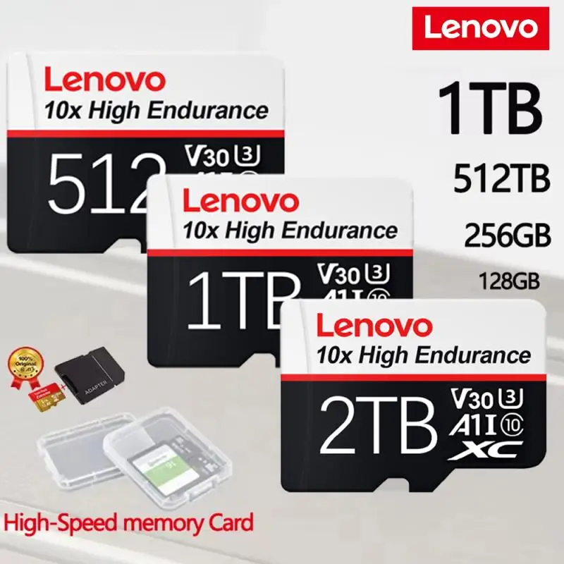 Lenovo 2TB 1TB Micro TF/SD Card Class 10 SD Card 256GB Memory Card 128GB 512GB TF Card Fast For Shipping Cameras /tablet/Drone