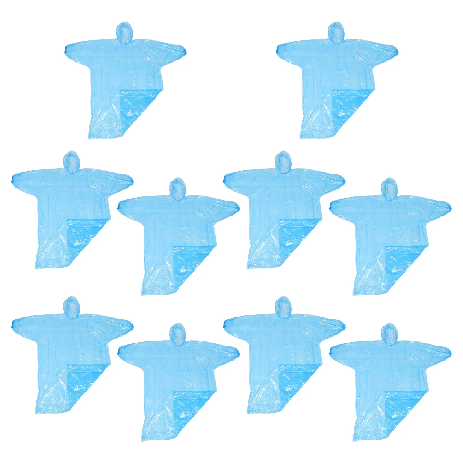 

10Pcs Disposable Rain Ponchos Adults Transparent Waterproof Portable Raincoat Hiking Travel Outdoor Gear Rain Ponchos for Adults