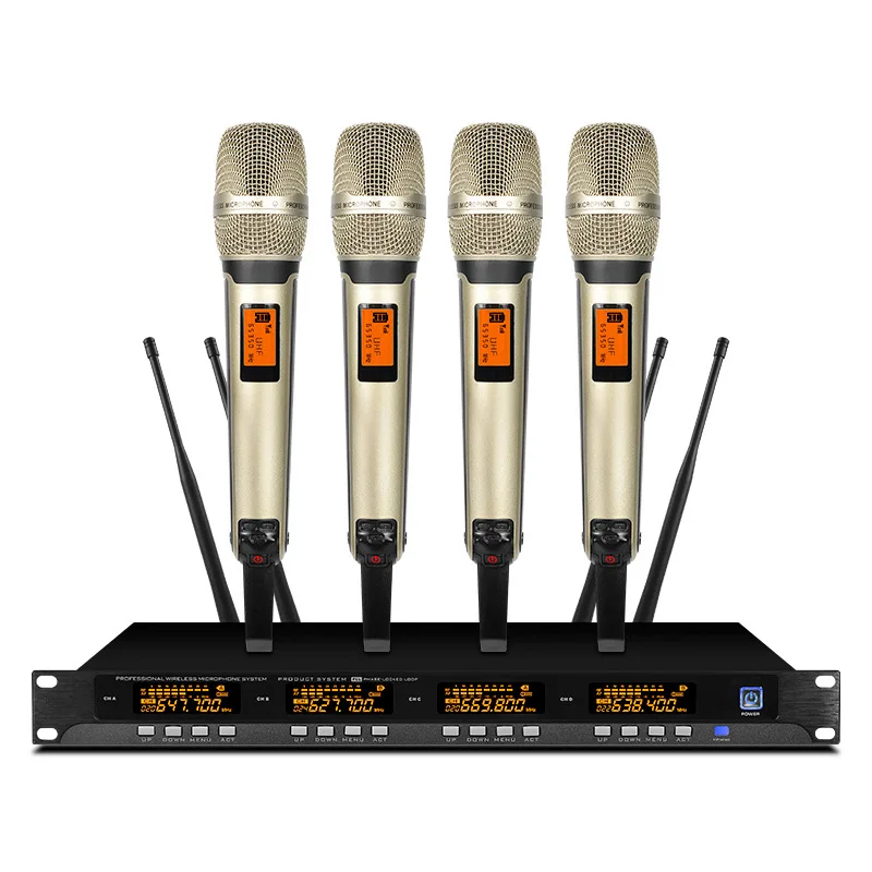 

Popular 4 Channel SKM 9000 Wireless Karaoke Microphone System 4 SKM9000 Handheld Limited Edition