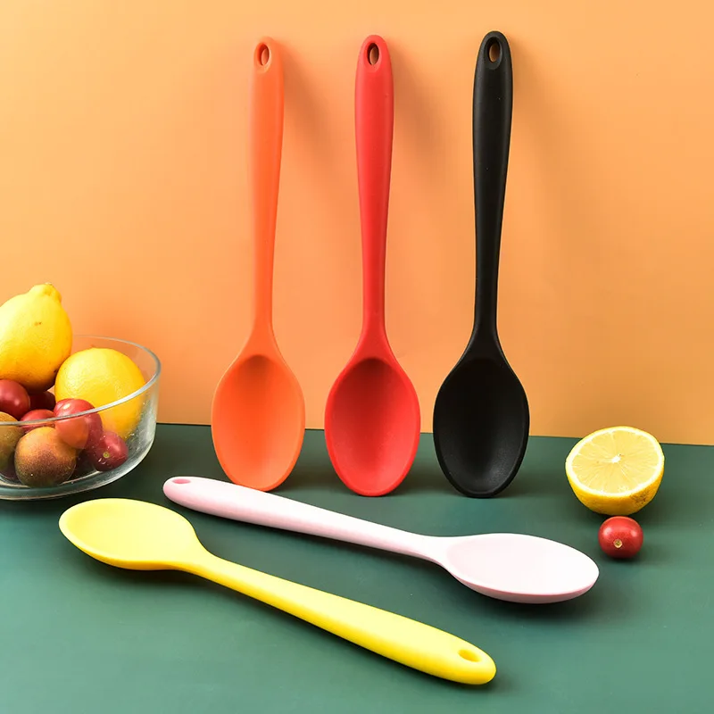 Silicone Kitchen Utensil Salad Mixing Spoon Home Soup Share Spoon Simple and Convenient Kitchen Cooking Tools