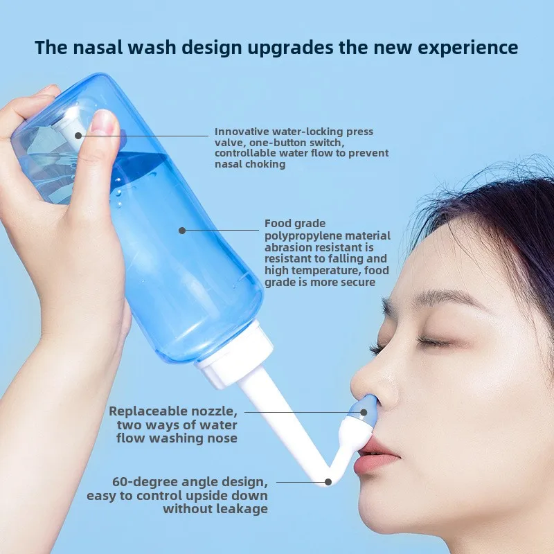 300ML 500ML Medical Nasal Irrigator Nasal Saline Protector To Prevent Allergic Rhinitis, Nasal Pots for Adults and Children