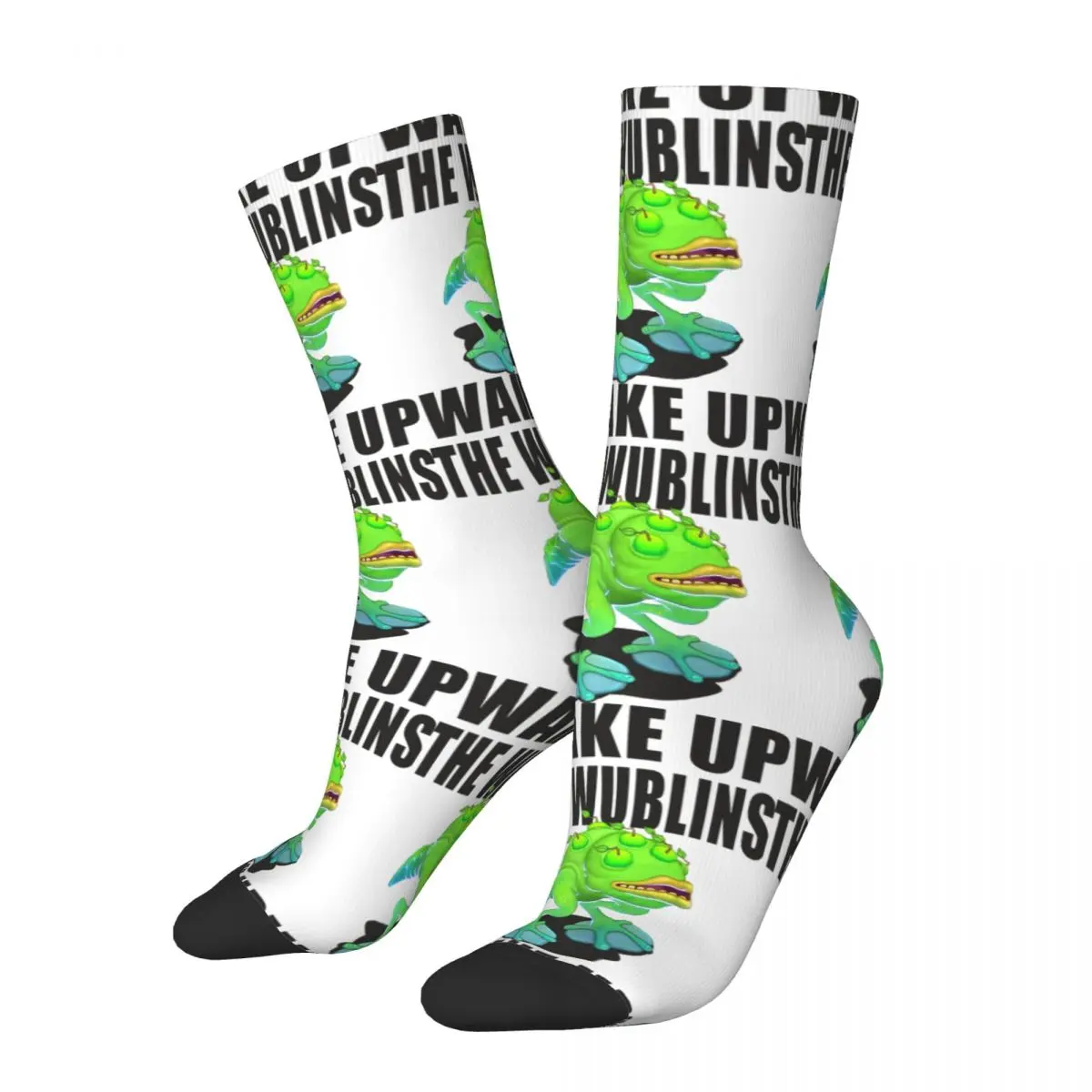 Hip Hop Retro Wake Up Crazy Men's compression Socks Unisex My Singing Monsters Harajuku Pattern Printed Funny Novelty Happy