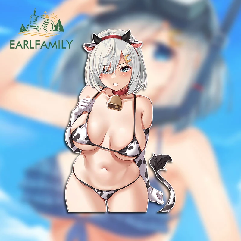 

EARLFAMILY 13cm X 7.7cm for Kantai Collection Sexy Cow Girl Car Stickers Sunscreen Waterproof Decals Fashionable Car Styling
