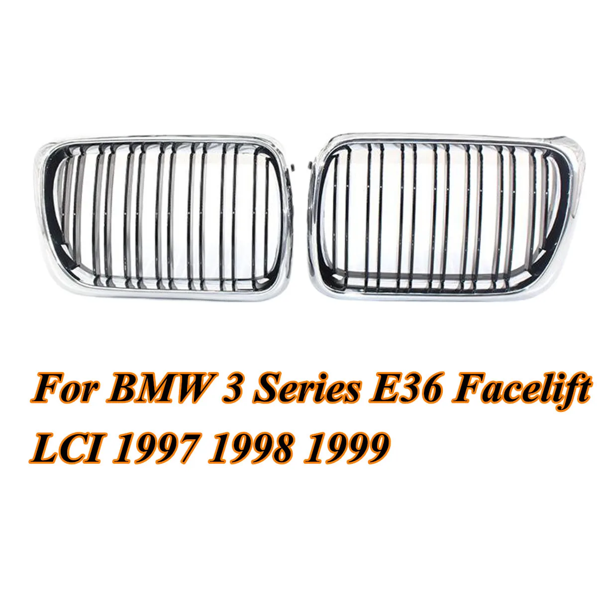 

Хромированная черная решетка для почек для BMW 3 серии E36 Facelift LCI 1997 1998 1999 M, сменная решетка с двойной линией