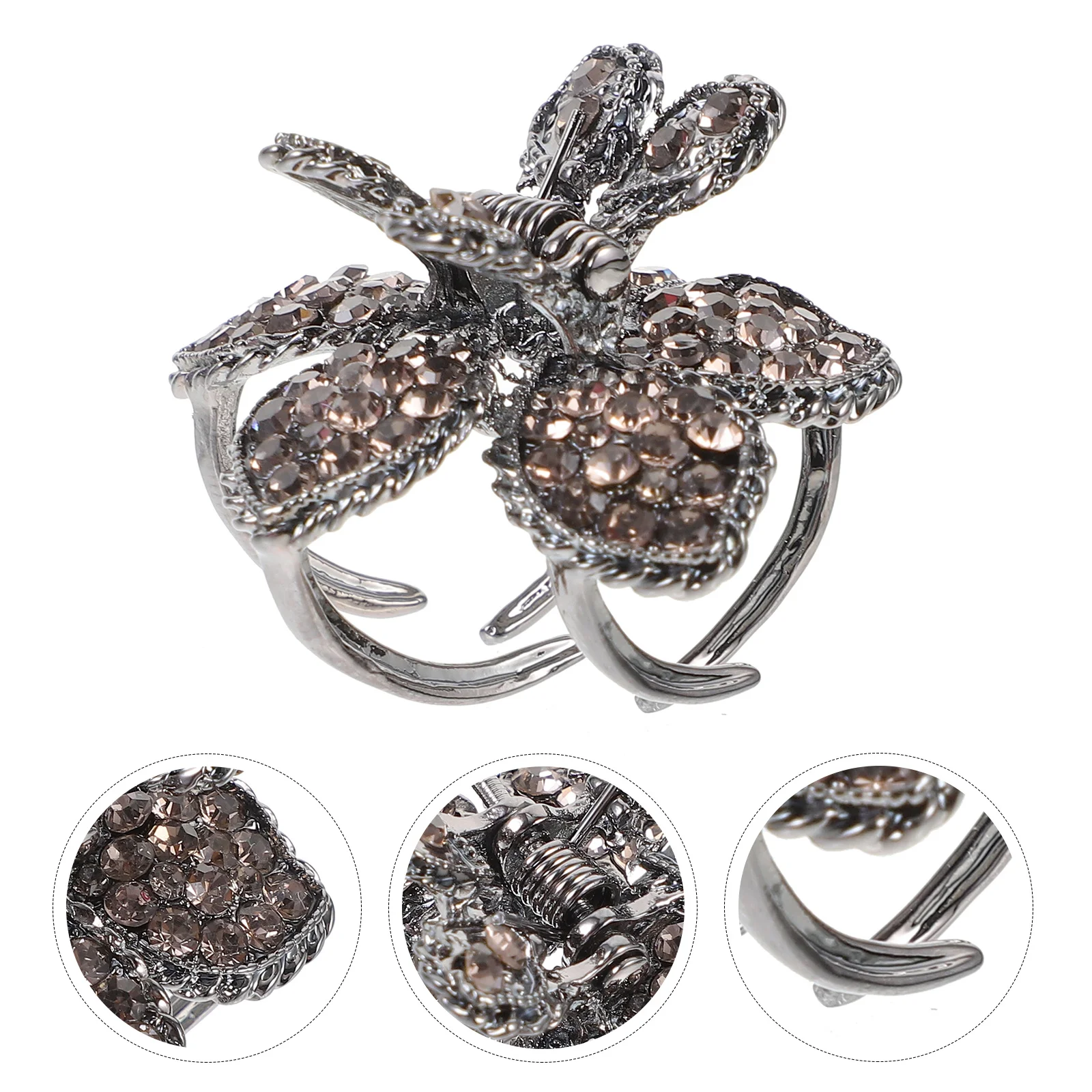 

Flower Hair Claw Clip Rhinestone Secure High Ponytail Holder Hair Bun Clip for Women High Ponytail Holder