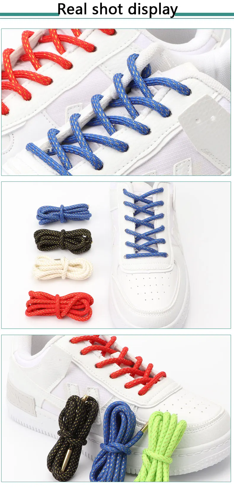 Runde Schuhbänder mit Metallenden, goldfarbene Schuhbänder für Sneaker, Freizeit- und Outdoor-Schuhe, Damen- und Herren-Schuhbänder, Schuhbänder für Hoodies, 2 Stück. – Detail 7