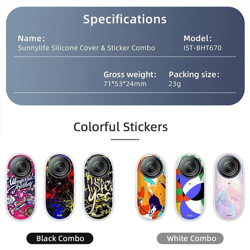 ABDE-SUNNYLIFE ل Insta360 Go3 تبديد الحرارة غطاء سيليكون الإبهام كاميرا ملصق غطاء للعدسات واقية معلقة الحبل مجموعة